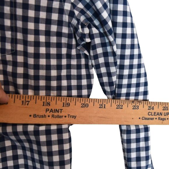 Bonobos Navy Gingham Check Shirt Size M Standard Fit Preppy Classiccore EUC - Picture 3 of 8